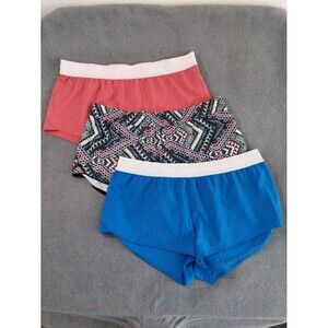Endless Sun Running Shorts Bundle Set of 3 XL Bold Cobalt Coral Boho Geometric